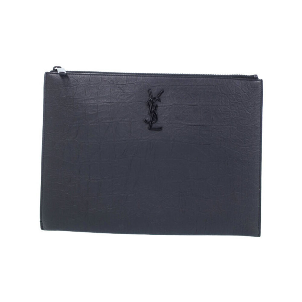 Saint Laurent Monogram Zip Tablet Holder Clutch Bag
